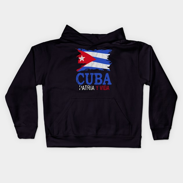 Cuba Libre Cuban Flag patria y vida Kids Hoodie by dyazagita